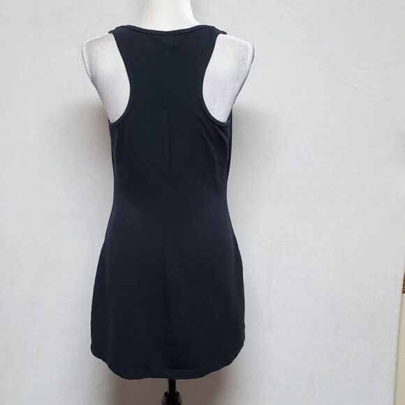 LBH Vintage 1990s Black White Colorblock Racerback Stretchy Mini Tennis Dress S - Picture 10 of 13